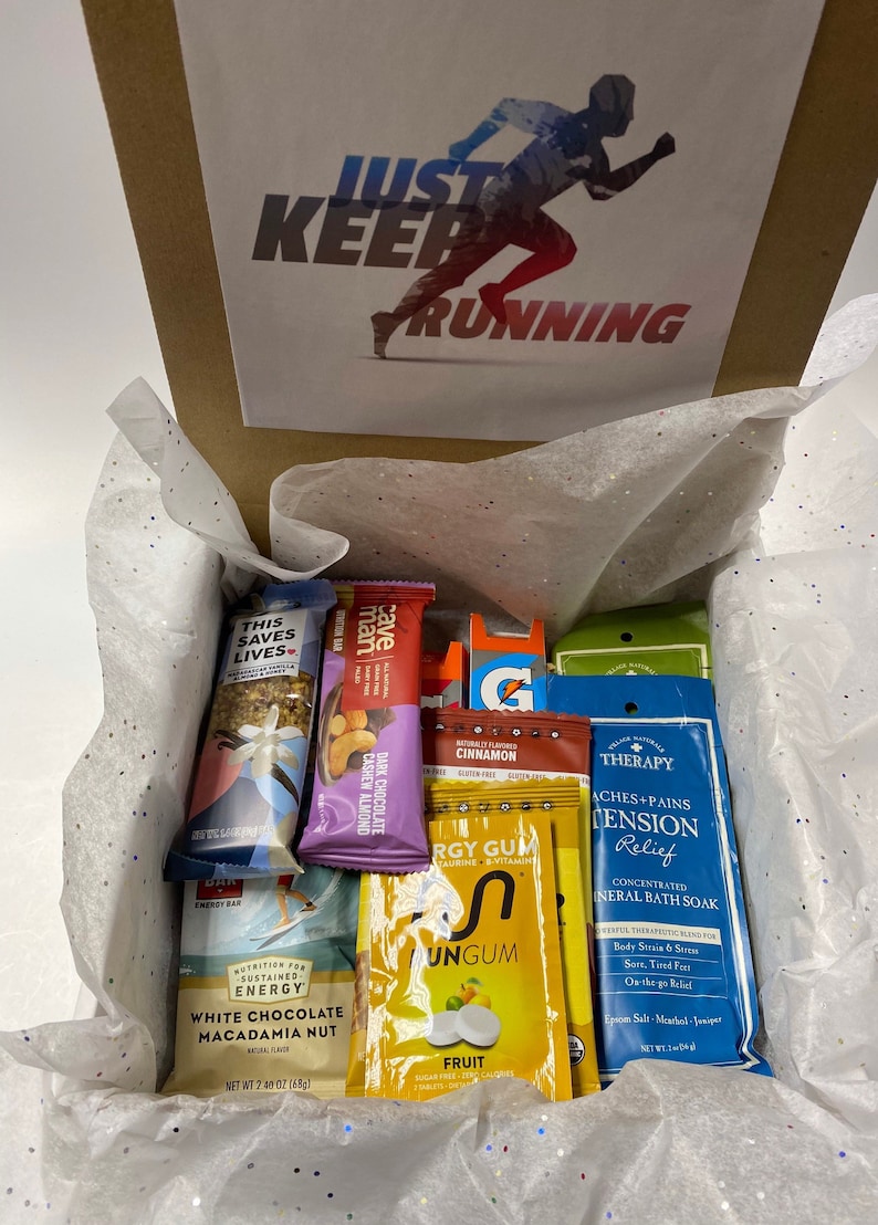 A Gift for a Runner, Marathon Training Box, Running Gift Box, Heres to