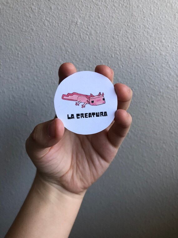 Minecraft Axolotl La Creatura Sticker Etsy Minecraft Axolotl La Creatura Sticker Etsy