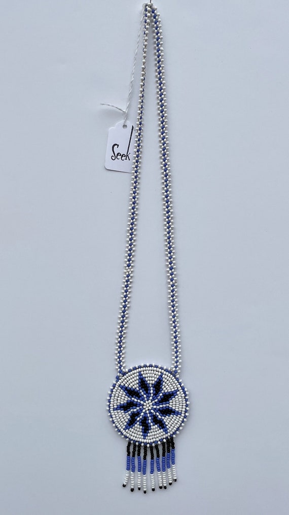 Vintage Blue Native American Medallion Necklace