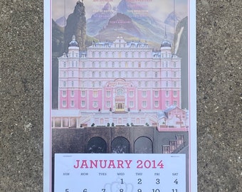 Grand Budapest Hotel embossed promo movie poster and calendar