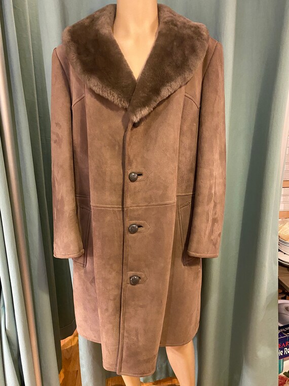 Suede Faux Fur Lined Coat