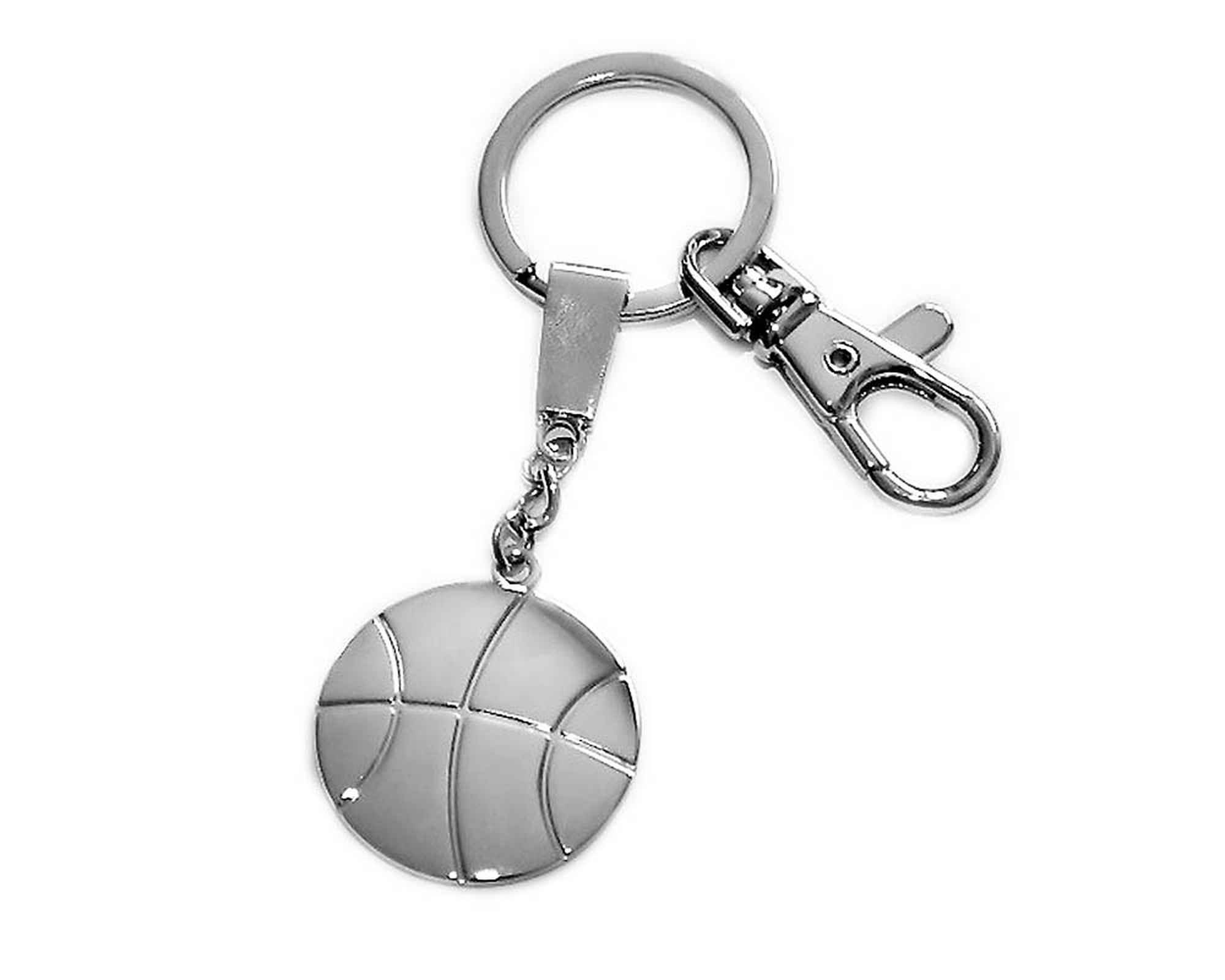 Porte-clés ballon basketball en métal