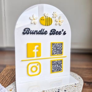 Aangepaste acryl QR-codestandaard voor sociale media | Bedrijfslogoweergave | Kleine bedrijven