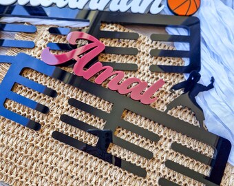Personalised Acrylic Medal Hanger, Custom Sports Display, Running Gymnast Swimming Award Holder, Kids Achievement Wall Decor, Medal Holder