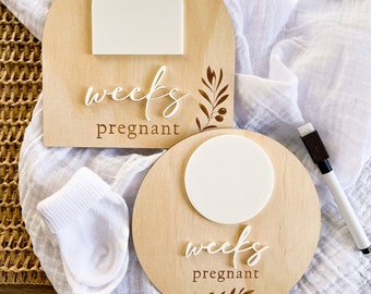 Pregnancy Milestone Plaque - Weeks - Pregnancy Milestone Disc - Pregnancy Milestone Card - New Baby - New Pregnancy