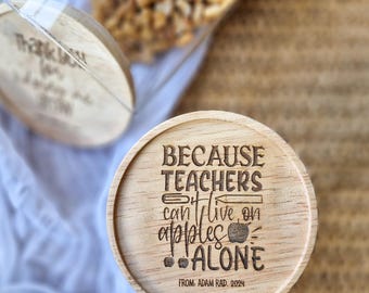 Personalised Teacher Lolly Jar, Custom Candy Jar Gift, Teacher Appreciation Present, End of Year Thank You Gift, Back to School Treat Jar