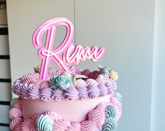Acrylic Name Cake Topper, Custom Name Cake Decoration, Personalised Birthday Topper, Custom Party Decor, Script Name Cake Topper