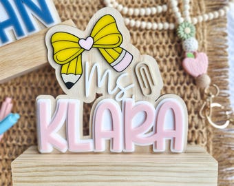 Custom Teacher Desk Sign, Personalised Classroom Name Plate, Teacher Appreciation Gift, End of Year Present, Modern Teacher Desk Decor