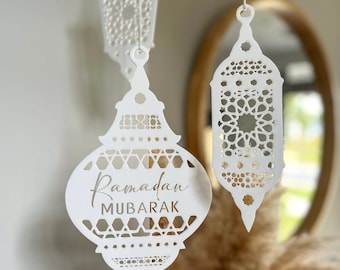 Lanterne decorative per il Ramadan, decorazioni islamiche per l'Eid, lanterne a mezzaluna, decorazioni per il Ramadan Kareem, decorazioni da appendere alla casa musulmana