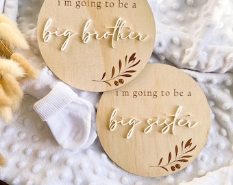 Big Brother/Sister Announcement Plaque | Wooden Photo Prop