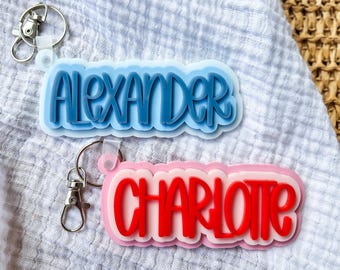 Personalised School Bag Tags, Custom Kids Luggage Labels, Backpack Name Tag, Kids Travel ID Tag, Back to School Gift, Classroom Accessories