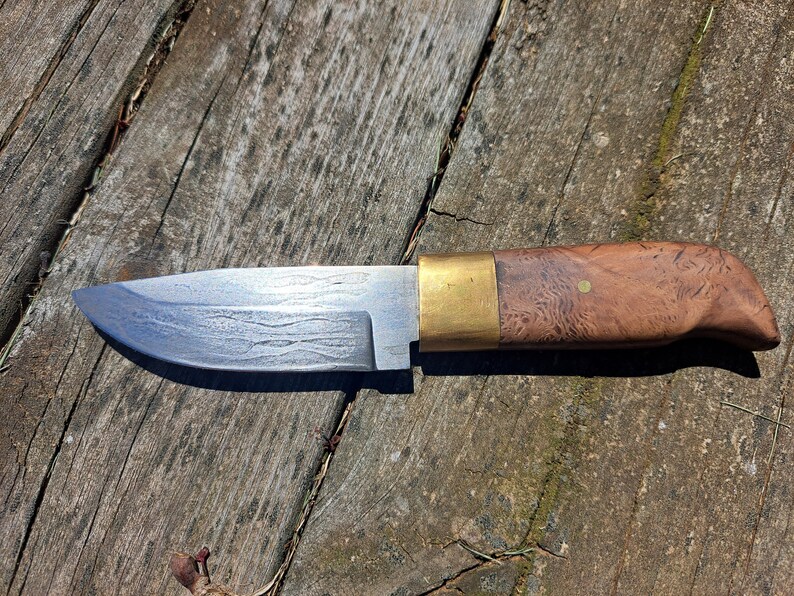 Hand Canister Damascus Knife Etsy