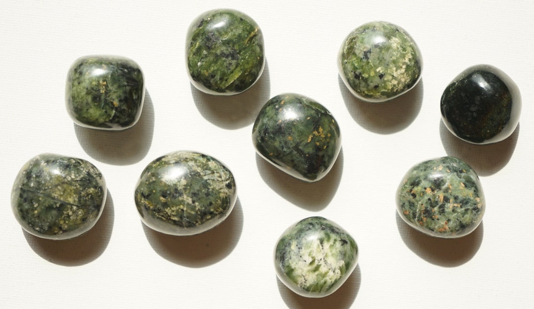 Six Rivers Jade Nephrite Jade Tumbled Stone From Peru (1-1.25