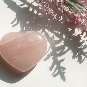 Large Rose Quartz Heart from Madagascar (3&quot;) | Love Energy | Heart Chakra Crystal