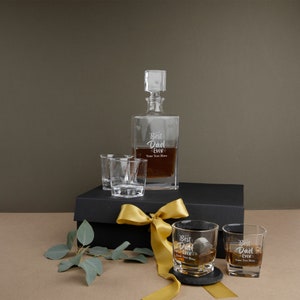 Custom Whiskey Decanter Set Personalized With Box & 4 Engraved Whiskey Glasses Army Promotion ...