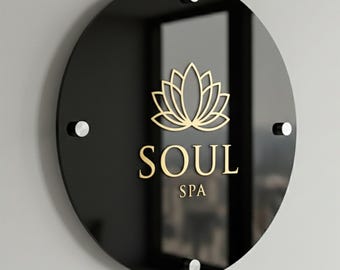 Custom business outdoor sign business logo display professional office storefront wall sign branded commercial signage round business sign