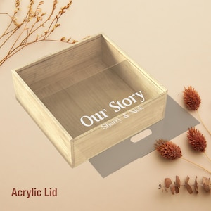 Engraved keepsake travel memory box personalized adventure chest for honeymoon and journey souvenirs light wood storage for couple