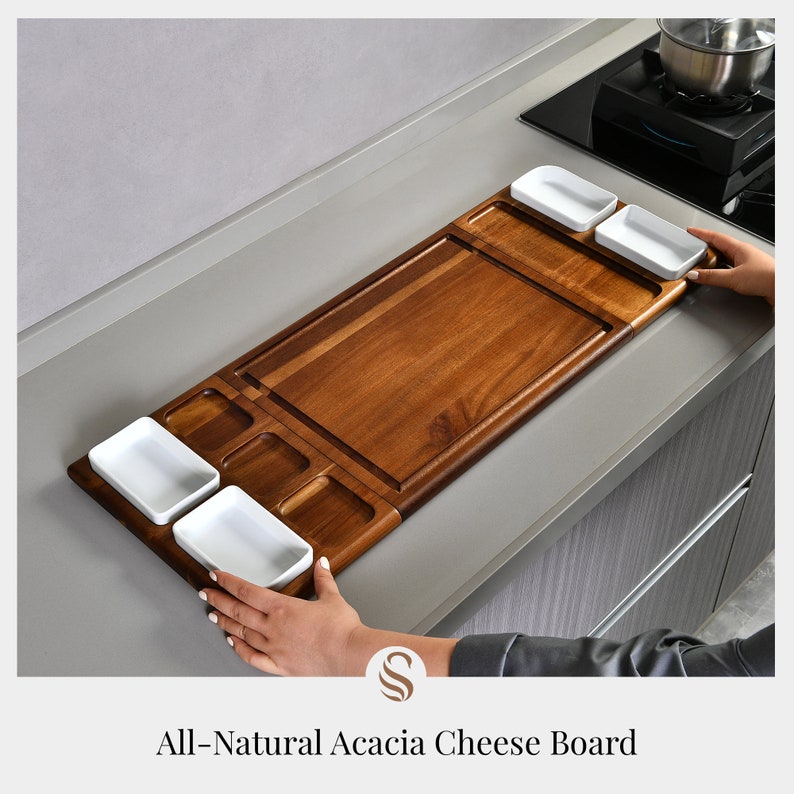 Extra Large Charcuterie Board Deli Meat and Cheese Board, Double-Sided Magnetic Serving Tray and Cutting Board, Fathers Day Gift from Son image 2