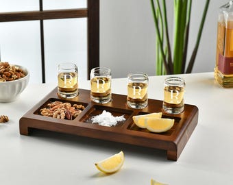 Custom shot glass engraved groomsmen gift custom barware alcohol gift unique bar accessory personalized tequila drinking glass serving tray