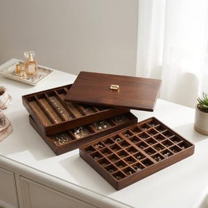 Jewelry box personalized earring display tray small jewelry display organizer necklace holder box earring holder organizer boss lady gift