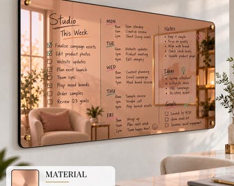 Custom office notice wall acrylic dry erase plaque sign wall planner dry erase board personalized meeting note taking classroom display