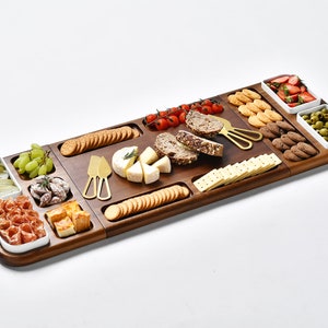 Extra Large Charcuterie Board Deli Meat and Cheese Board, Double-Sided Magnetic Serving Tray and Cutting Board, Fathers Day Gift from Son image 1