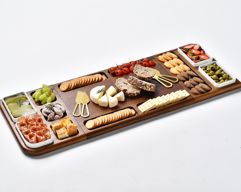 Extra Large Charcuterie Board Deli Meat and Cheese Board, Double-Sided Magnetic Serving Tray and Cutting Board, Fathers Day Gift from Son image 1