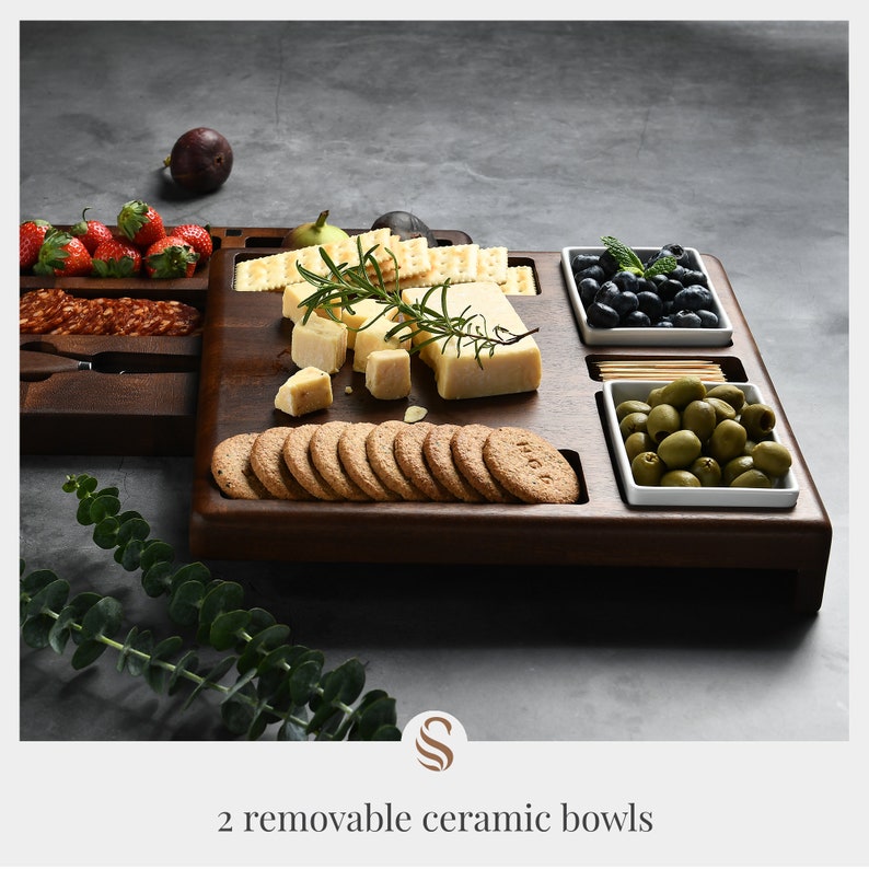 Wooden Serving Board for Foods Food Serving Platter Cheese image 3