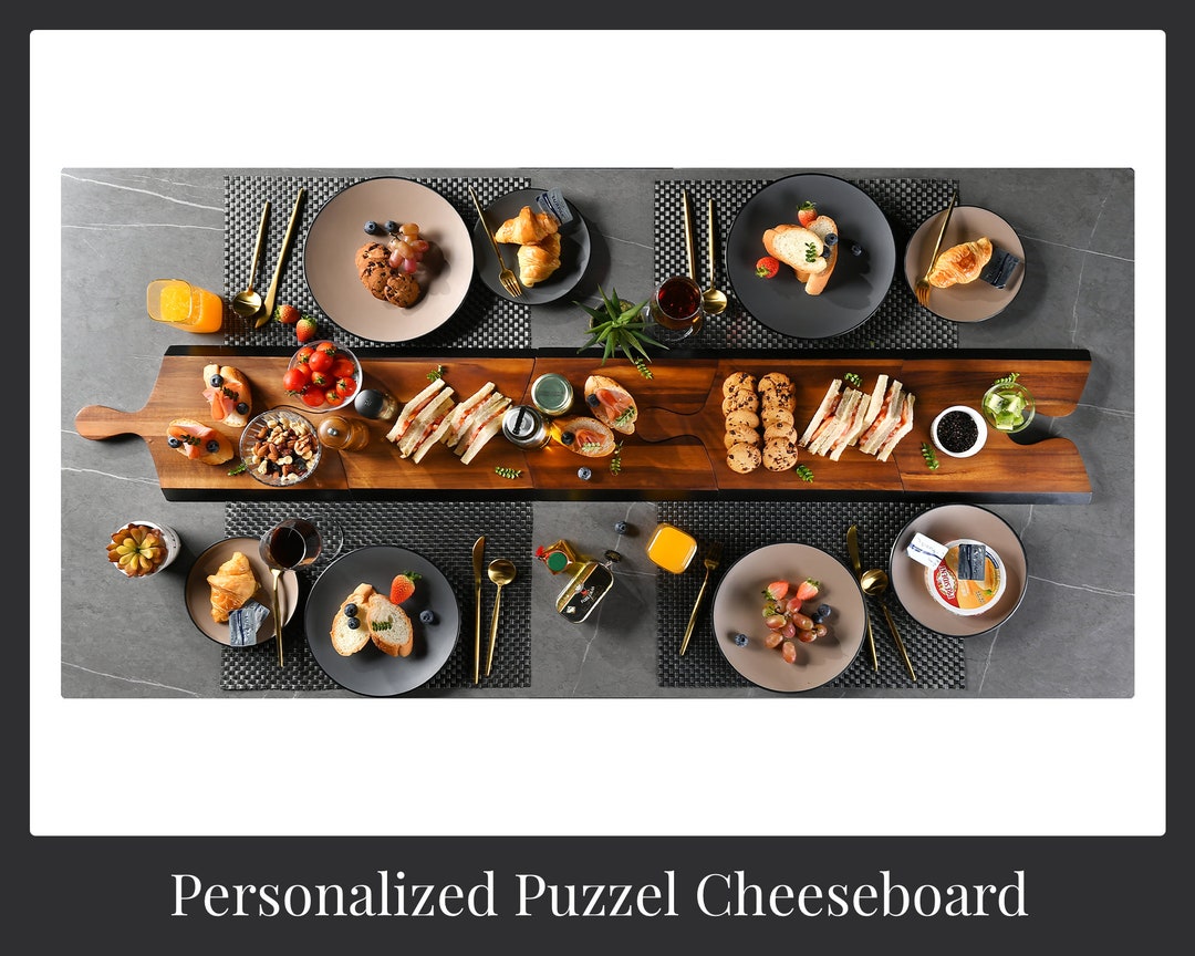 Personalized Cheese Board Set of 3 Puzzle Charcuterie Board With