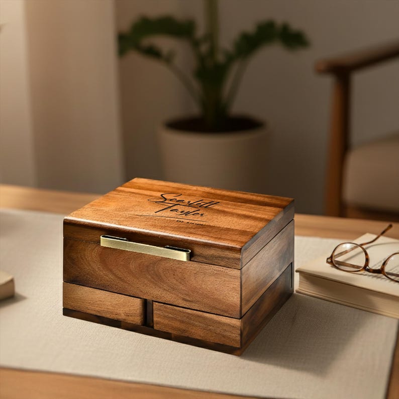 Shanik Wooden Jewelry Box Multi Tier Ring Earring Necklace Storage with Pull-Out Drawer Removable Tray Custom Organization Box for Women image 2