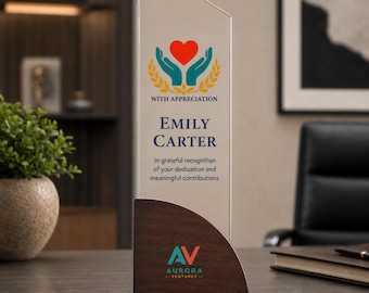 Accomplishment award work milestones etched print uv glass award company anniversary top sales award custom cool theme recognition gift