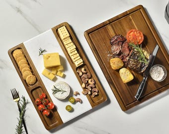 Custom Anniversary Charcuterie Board Personalized Marble Wood Serving Tray From Wife To Husband Romantic Kitchen Keepsake Entertaining Set