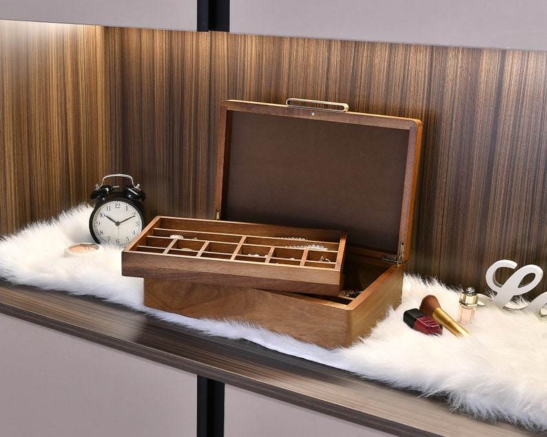 Custom engraved jewelry box acacia wood accessories etsy