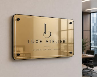 Acrylic name plate personalized signage laser cut business sign for boutique marketing custom company sign business name acrylic shop sign