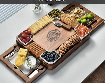 Personalized Birthday Charcuterie Board Gift Custom Engraved Cheese Serving Set Unique Party Platter Present From Family For Her Him