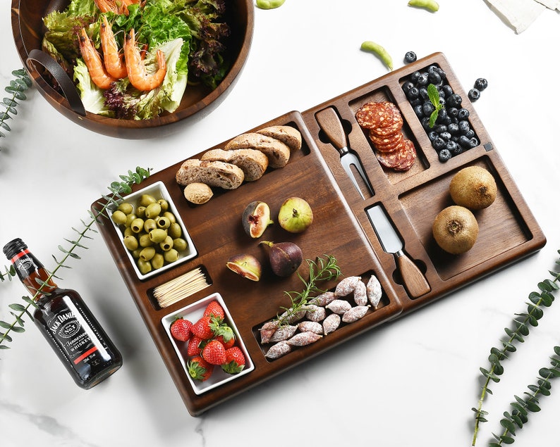 Wooden Serving Board for Foods Food Serving Platter Cheese image 1