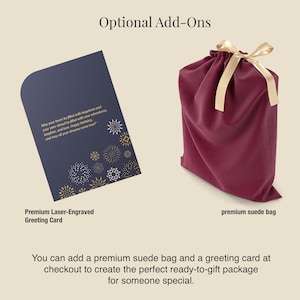 a red bag with a gold ribbon and a blue bag with a gold bow