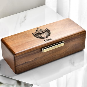 Scatola per orologi da uomo, scatola per orologi personalizzata con 5 scomparti, miglior organizer in legno per oggetti personali
