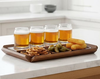 Beer tasting paddle and glasses beer flight board gift for beer lover custom beer flights set bartender gifts for 5th year anniversary