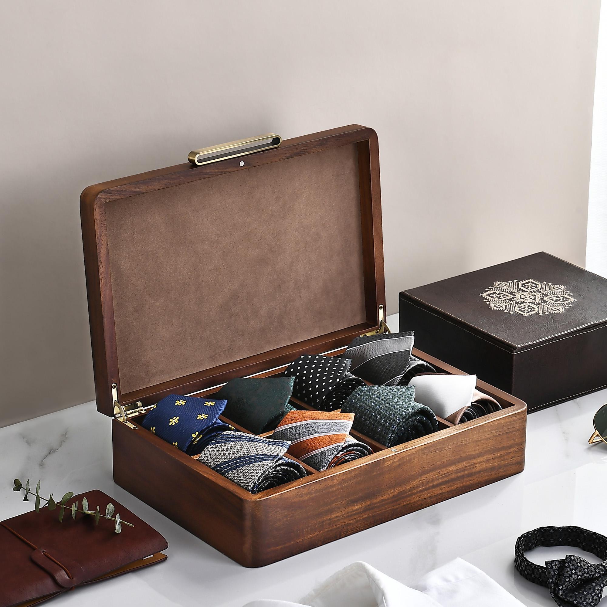 tie storage box with lid