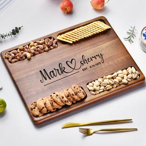 Thick Double-Sided Wood Cutting Board  Laser Engraved  Perfect Grill Gift for Dad  Personalized Meat and Cheese Board for Christmas Gift