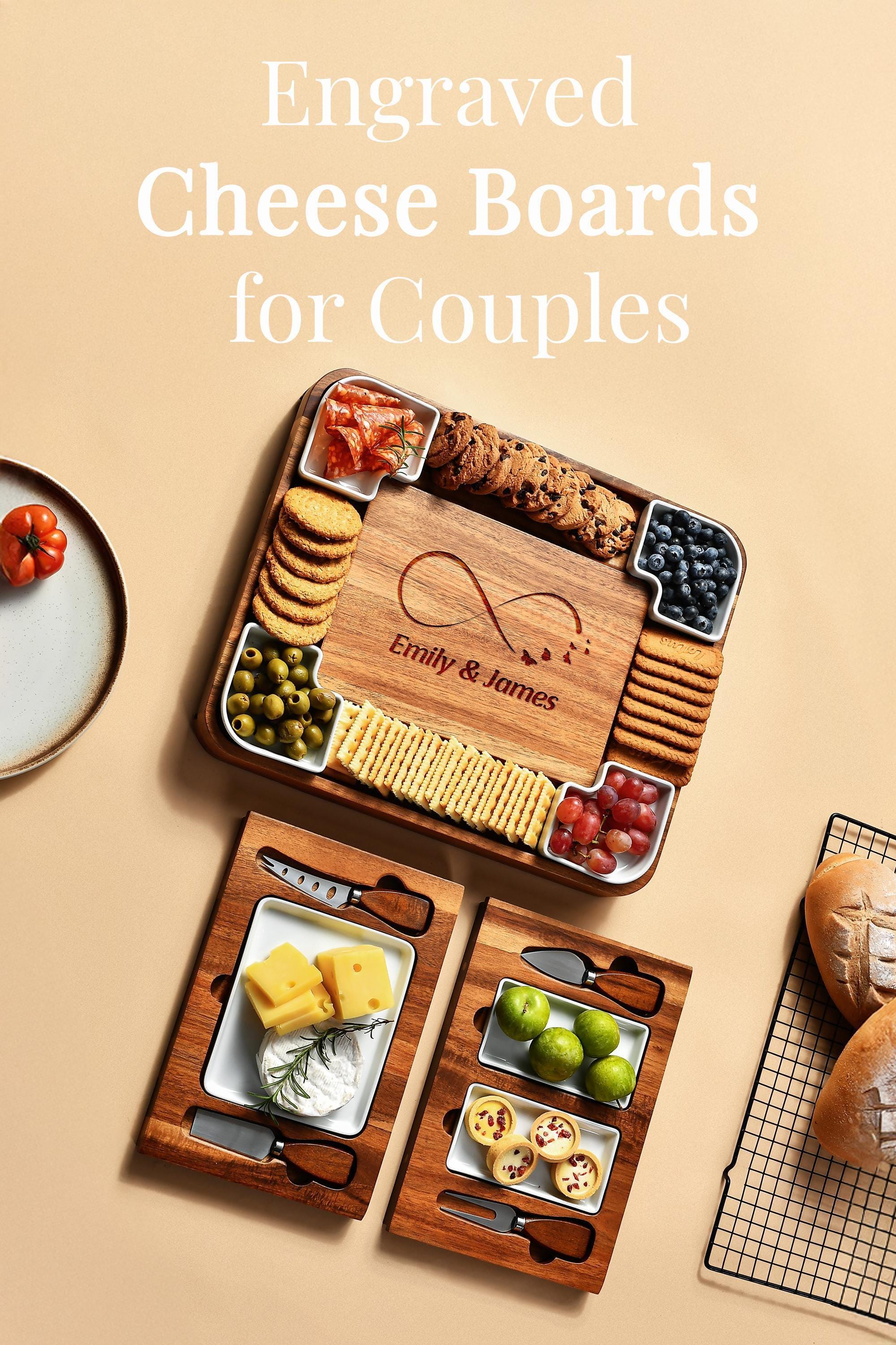 アカシア マルチセクション チーズボードとナイフセット 木製