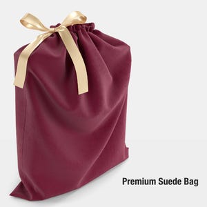 Wiederverwendbare Wildleder Geschenktasche mit Kordelzug - Zero Waste Weihnachtsgeschenkverpackung Personalisierte Stoffgeschenktasche mit optionaler Dankesnachricht