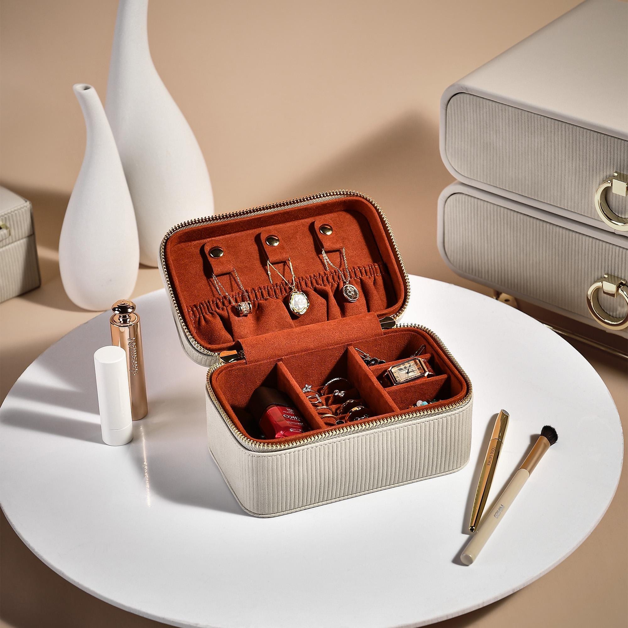 Petite Boîte à Bijoux De Voyage Pour Filles Et Femmes, Cadeau Pour Bagues, Boucles D'oreilles, Colliers