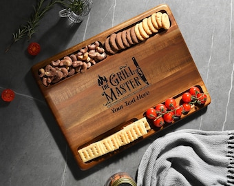 Custom charcuterie board engraved housewarming gift wood serving tray new home kitchen decor present from friends to homeowner