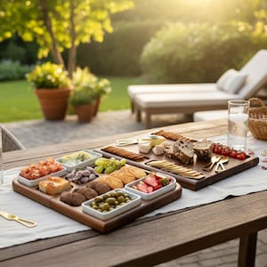 Deska do wędlin i serów, wszystko w jednym, bardzo duża deska do organizacji przyjęć na świeżym powietrzu, pamiątkowy prezent dla mamy od syna, prezent na Dzień Ojca dla taty