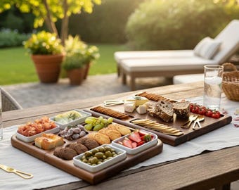 Charcuterie Board for Meat and Cheese All in One Extra Large Board for Outdoor Hosting Mom Heirloom Gift from Son Fathers Day Gift for Dad