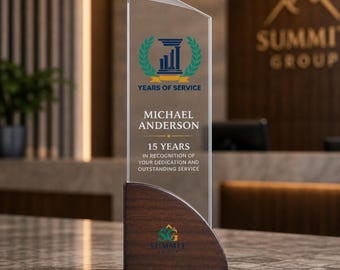 Engraved plaque appreciation award personalized business award achievement plaque business trophy employee award custom corporate award