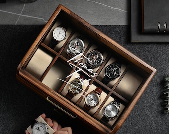 Lawyer promotion gift executive watch box for attorney office decor partner milestone present luxury wood display case client appreciation