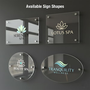 Letrero acrílico para suite de salón Letrero de pared para suite de spa Logotipo de estudio de belleza Letrero acrílico flotante personalizado para salón Marca de lujo con separadores imagen 12